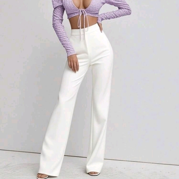 Women's New High Waist Design Suit Pants, Suitable For Work, Leisure, Vacation - Picture 2 of 4